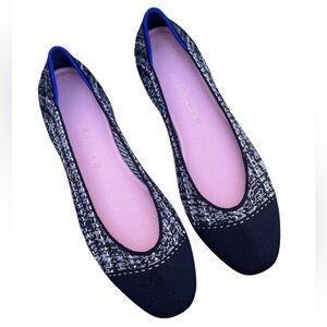 Rothy's The Square Shoes Flat Midnight Tweed size 11 NWOB